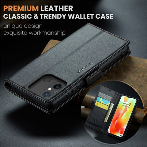 CASEME 023 Series For Xiaomi Redmi 11A 4G / 12C 4G RFID Blocking Case Stand Glossy Phone Cover