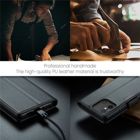 CASEME 023 Series For Xiaomi Redmi 11A 4G / 12C 4G RFID Blocking Case Stand Glossy Phone Cover