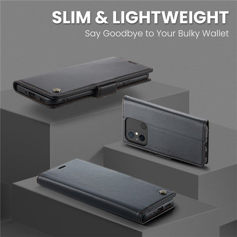 CASEME 023 Series For Xiaomi Redmi 11A 4G / 12C 4G RFID Blocking Case Stand Glossy Phone Cover