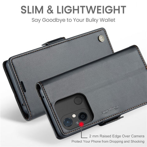 CASEME 023 Series For Xiaomi Redmi 11A 4G / 12C 4G RFID Blocking Case Stand Glossy Phone Cover