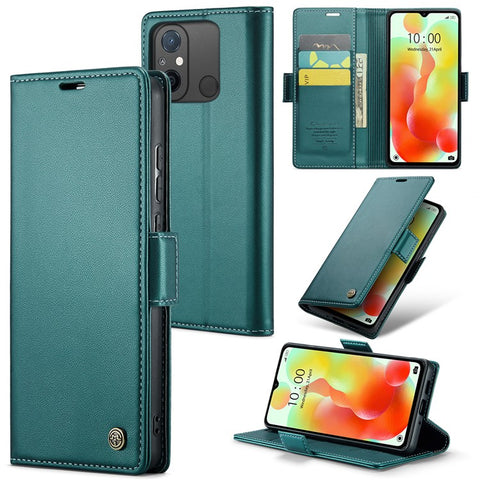 CASEME 023 Series For Xiaomi Redmi 11A 4G / 12C 4G RFID Blocking Case Stand Glossy Phone Cover
