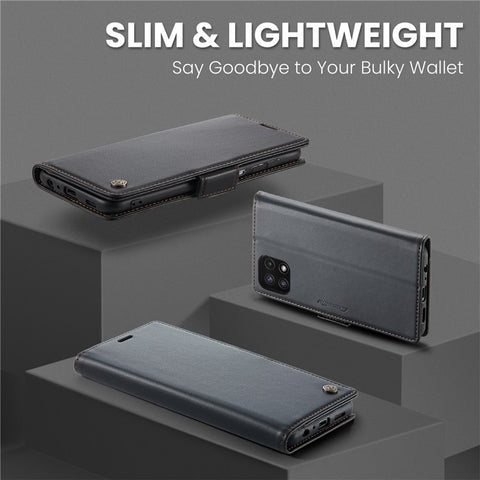 CASEME 023 Series For Samsung Galaxy A22 5G (EU Version) / F42 5G Wallet Case RFID Blocking Phone Cover
