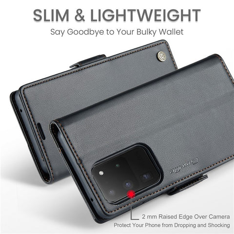 CASEME 023 Series For Samsung Galaxy S20 Ultra Case Wallet RFID Blocking Leather Phone Cover