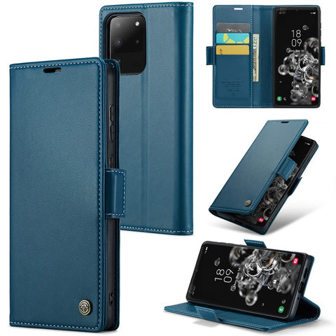 CASEME 023 Series For Samsung Galaxy S20 Ultra Case Wallet RFID Blocking Leather Phone Cover