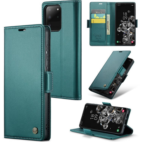 CASEME 023 Series For Samsung Galaxy S20 Ultra Case Wallet RFID Blocking Leather Phone Cover