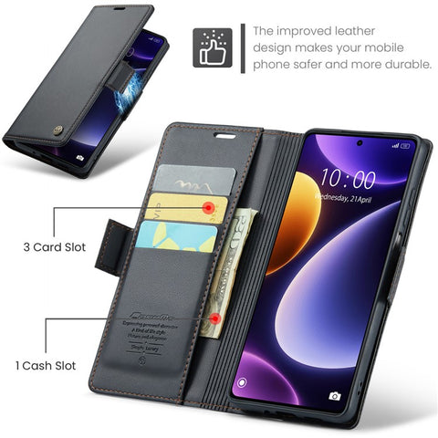 CASEME 023 Series For Xiaomi Poco F5 5G / Redmi Note 12 Turbo Case Wallet Leather Phone Cover