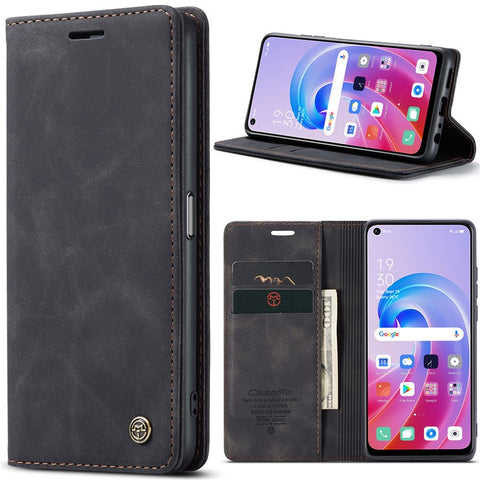 CASEME 013 Series For Oppo A96 4G / A36 / K10 4G / A76 / Realme 9i 4G Case Leather Phone Cover Magnetic Absorption
