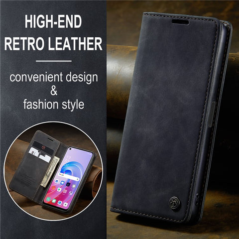 CASEME 013 Series For Oppo A96 4G / A36 / K10 4G / A76 / Realme 9i 4G Case Leather Phone Cover Magnetic Absorption