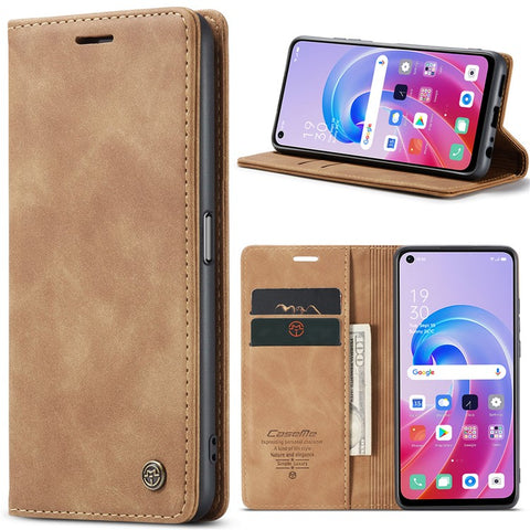 CASEME 013 Series For Oppo A96 4G / A36 / K10 4G / A76 / Realme 9i 4G Case Leather Phone Cover Magnetic Absorption