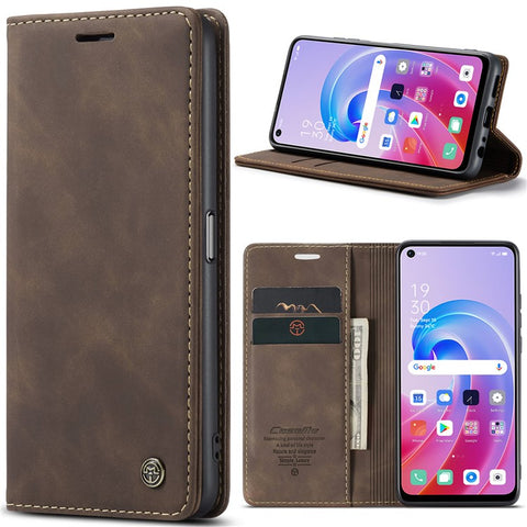 CASEME 013 Series For Oppo A96 4G / A36 / K10 4G / A76 / Realme 9i 4G Case Leather Phone Cover Magnetic Absorption