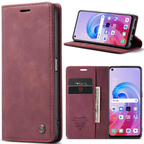 CASEME 013 Series For Oppo A96 4G / A36 / K10 4G / A76 / Realme 9i 4G Case Leather Phone Cover Magnetic Absorption