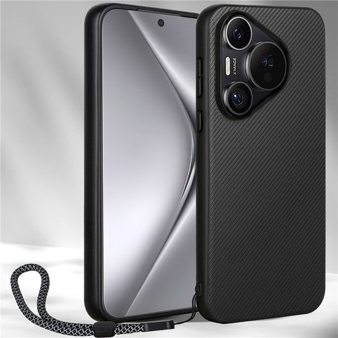 VILI TC Series for Huawei Pura 70 Pro / Pura 70 Pro+ Case Textured Leather Back Cover with Strap