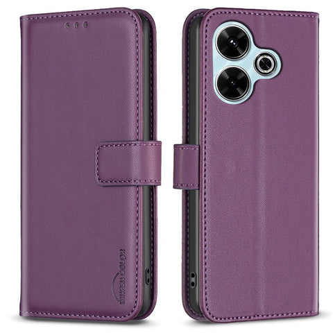 BINFEN COLOR BF17 For Xiaomi Redmi 13 5G / 13 4G / Poco M6 4G Case Wallet Stand Leather Phone Cover