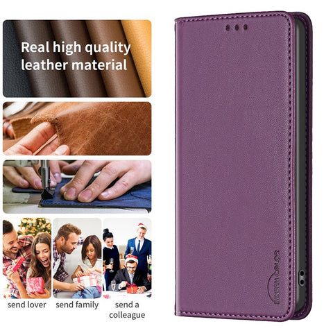 BINFEN COLOR BF18 For Xiaomi Redmi 13 5G / 13 4G / Poco M6 4G Case Leather Phone Cover Magnetic Close