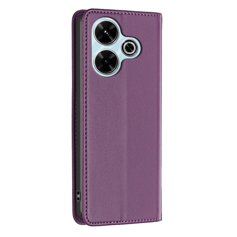 BINFEN COLOR BF18 For Xiaomi Redmi 13 5G / 13 4G / Poco M6 4G Case Leather Phone Cover Magnetic Close