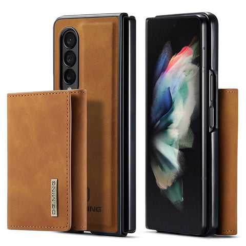 DG.MING M1 Series Phone Case for Samsung Galaxy Z Fold3 5G Detachable 2-in-1 Wallet Phone Case Anti-Drop Cell Phone Case