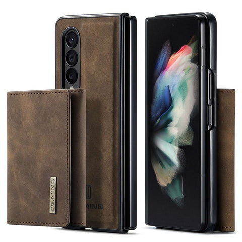 DG.MING M1 Series Phone Case for Samsung Galaxy Z Fold3 5G Detachable 2-in-1 Wallet Phone Case Anti-Drop Cell Phone Case