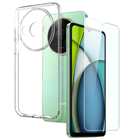 NORTHJO For Xiaomi Redmi A3 4Gx 4G TPU Case + Tempered Glass Screen Protector Set