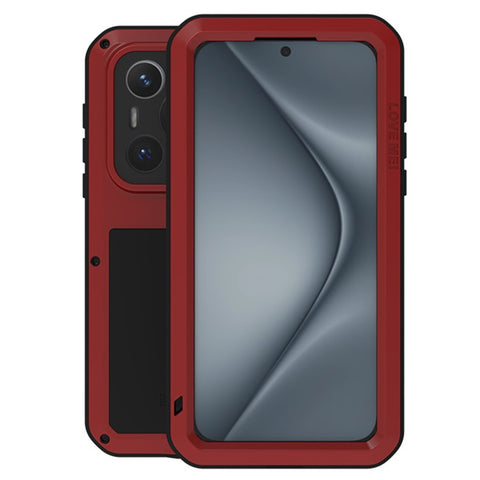 LOVE MEI For Huawei Pura 70 Case with Tempered Glass Film Metal+Silicone Phone Cover