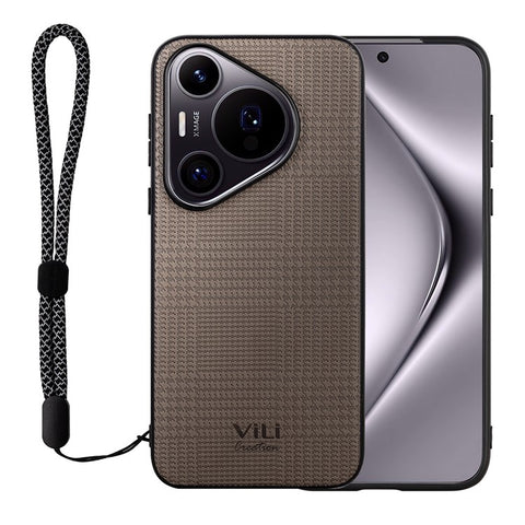 VILI TH Series for Huawei Pura 70 Pro / 70 Pro+ Slim Case PU+PC+TPU Phone Cover with Wrist Strap