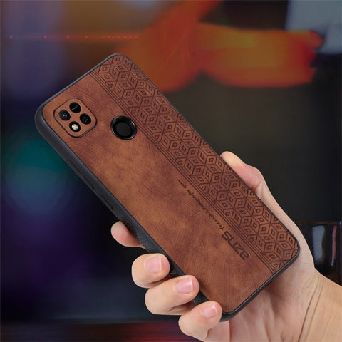 AZNS For Xiaomi Redmi 10A / Redmi 9C / Redmi 9C NFC PU Leather Coated TPU Case Anti-drop Imprinted Pattern Phone Cover