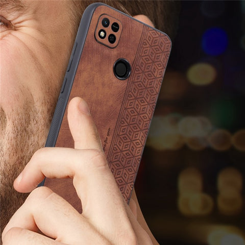 AZNS For Xiaomi Redmi 10A / Redmi 9C / Redmi 9C NFC PU Leather Coated TPU Case Anti-drop Imprinted Pattern Phone Cover