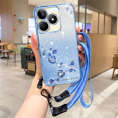 KADEM For Xiaomi Redmi 13 5G / 13 4G / Poco M6 4G Case Glitter Sparkle TPU Phone Cover with Lanyard