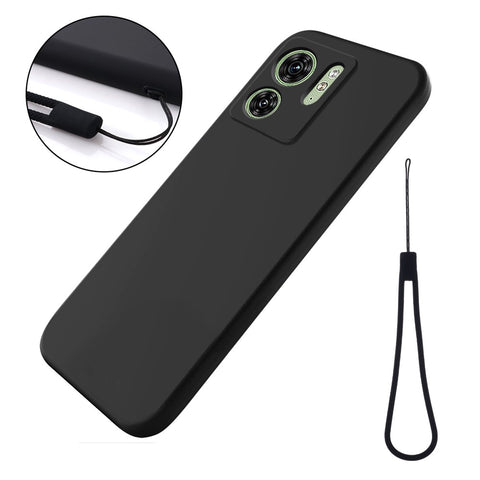 For Motorola Edge (2023) 5G Case Liquid Silicone Phone Cover with Hand Strap