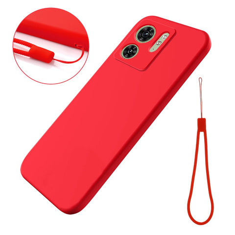 For Motorola Edge (2023) 5G Case Liquid Silicone Phone Cover with Hand Strap