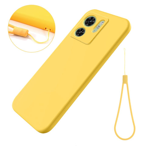 For Motorola Edge (2023) 5G Case Liquid Silicone Phone Cover with Hand Strap