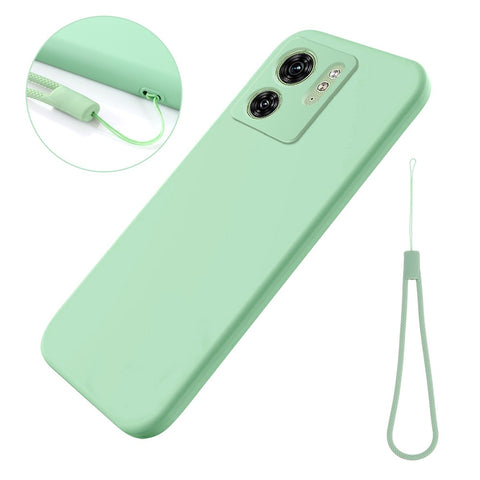 For Motorola Edge (2023) 5G Case Liquid Silicone Phone Cover with Hand Strap