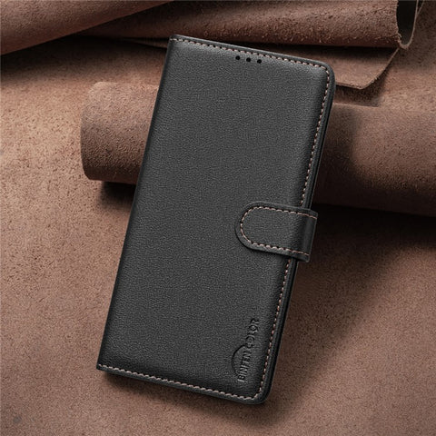 BINFEN COLOR BF32 For Xiaomi Redmi Note 12 4G Cell Phone Case RFID Blocking Leather Phone Stand Cover