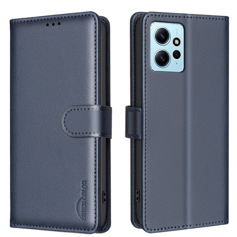 BINFEN COLOR BF32 For Xiaomi Redmi Note 12 4G Cell Phone Case RFID Blocking Leather Phone Stand Cover