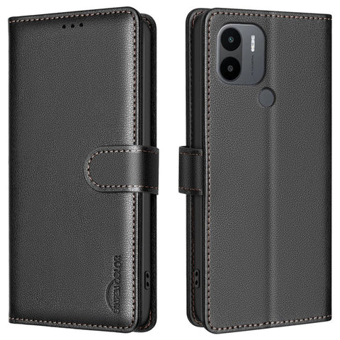 BINFEN COLOR BF32 For Xiaomi Redmi A1 4G / A2 4G / A1+ 4G / A2+ 4G / Poco C50 4G Case Litchi Texture RFID Blocking Leather Phone Cover