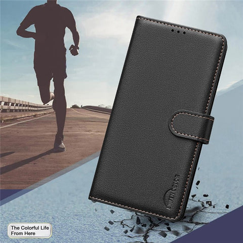 BINFEN COLOR BF32 For Xiaomi Redmi A1 4G / A2 4G / A1+ 4G / A2+ 4G / Poco C50 4G Case Litchi Texture RFID Blocking Leather Phone Cover