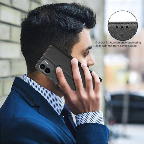 BINFEN COLOR BF32 For Xiaomi Redmi A1 4G / A2 4G / A1+ 4G / A2+ 4G / Poco C50 4G Case Litchi Texture RFID Blocking Leather Phone Cover