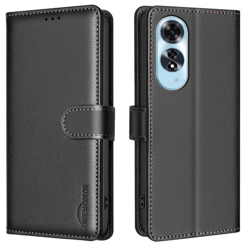 BINFEN COLOR BF32 For Oppo A60 4G Phone Case Litchi Texture RFID Blocking Leather Phone Cover