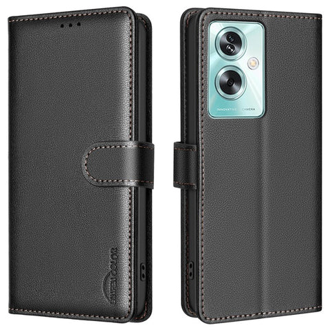 BINFEN COLOR BF32 PU Leather Phone Case for Oppo A79 5G Litchi Texture RFID Blocking Phone Cover