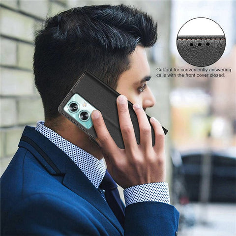 BINFEN COLOR BF32 PU Leather Phone Case for Oppo A79 5G Litchi Texture RFID Blocking Phone Cover