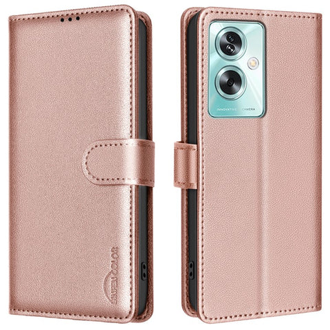 BINFEN COLOR BF32 PU Leather Phone Case for Oppo A79 5G Litchi Texture RFID Blocking Phone Cover