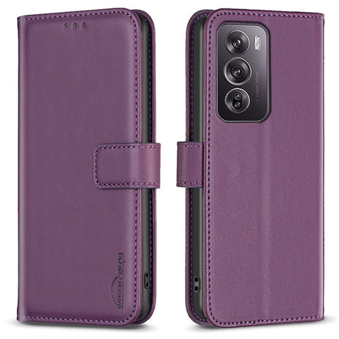 BINFEN COLOR BF17 For Oppo Reno12 Pro 5G (Global) Case Magnetic Closure PU Leather Phone Cover