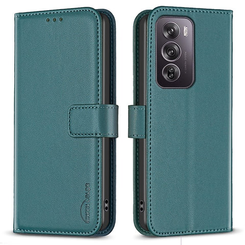 BINFEN COLOR BF17 For Oppo Reno12 Pro 5G (Global) Case Magnetic Closure PU Leather Phone Cover