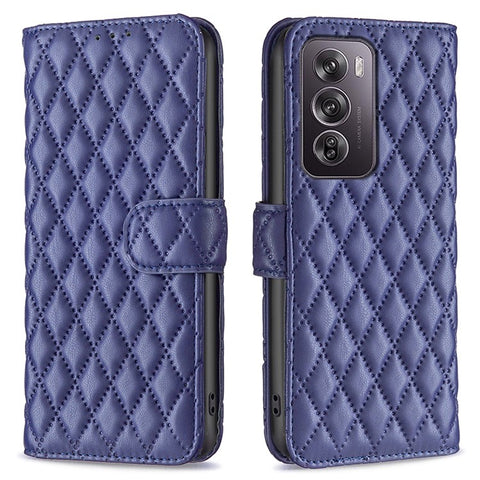 BINFEN COLOR BF Style-14 For Oppo Reno12 Pro 5G (Global) Case Rhombus Imprint Leather Wallet Phone Cover