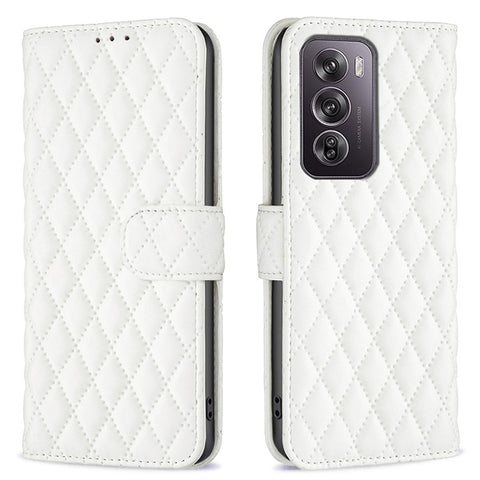 BINFEN COLOR BF Style-14 For Oppo Reno12 Pro 5G (Global) Case Rhombus Imprint Leather Wallet Phone Cover
