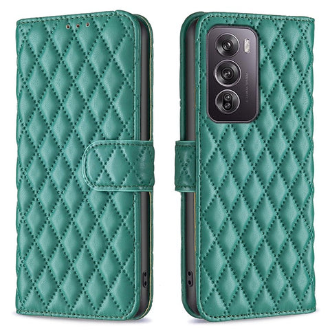 BINFEN COLOR BF Style-14 For Oppo Reno12 Pro 5G (Global) Case Rhombus Imprint Leather Wallet Phone Cover