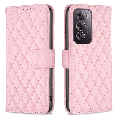 BINFEN COLOR BF Style-14 For Oppo Reno12 Pro 5G (Global) Case Rhombus Imprint Leather Wallet Phone Cover