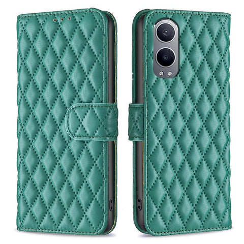 BINFEN COLOR BF Style-14 For OnePlus Nord CE4 Lite 5G / Oppo K12x 5G (China) Leather Case Rhombus Phone Cover