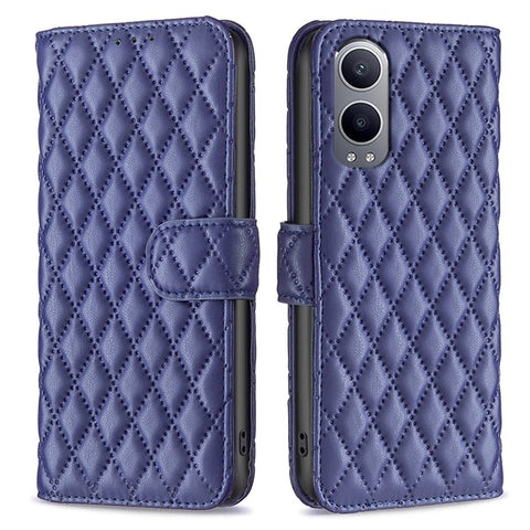 BINFEN COLOR BF Style-14 For OnePlus Nord CE4 Lite 5G / Oppo K12x 5G (China) Leather Case Rhombus Phone Cover