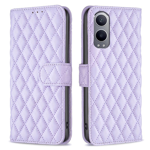 BINFEN COLOR BF Style-14 For OnePlus Nord CE4 Lite 5G / Oppo K12x 5G (China) Leather Case Rhombus Phone Cover