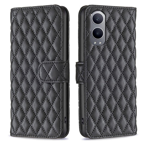 BINFEN COLOR BF Style-14 For OnePlus Nord CE4 Lite 5G / Oppo K12x 5G (China) Leather Case Rhombus Phone Cover
